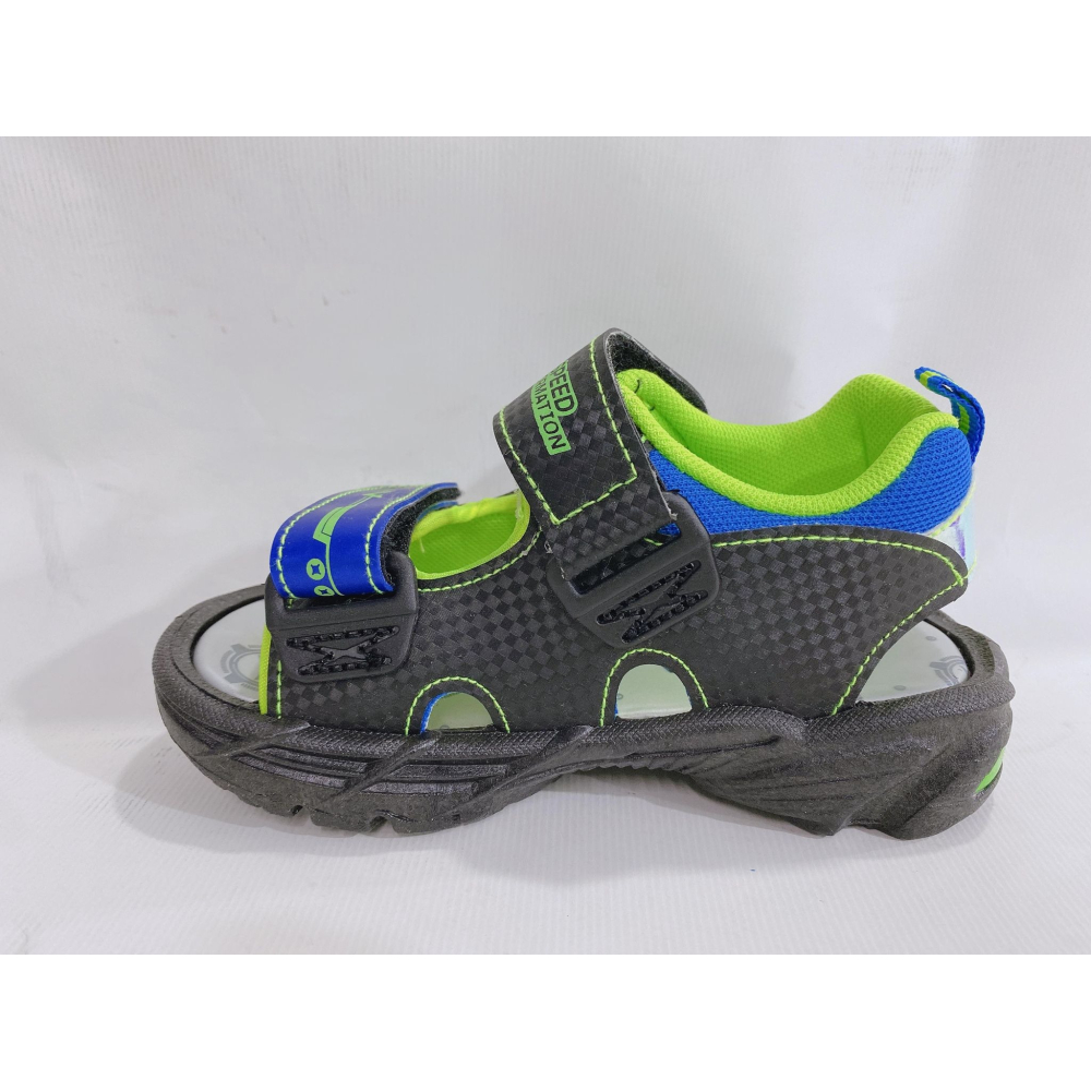 金英鞋坊2館 TOBOT機器戰士 童款造型電燈涼鞋 16055-黑螢光綠 台灣製造 超低直購價290元-細節圖5