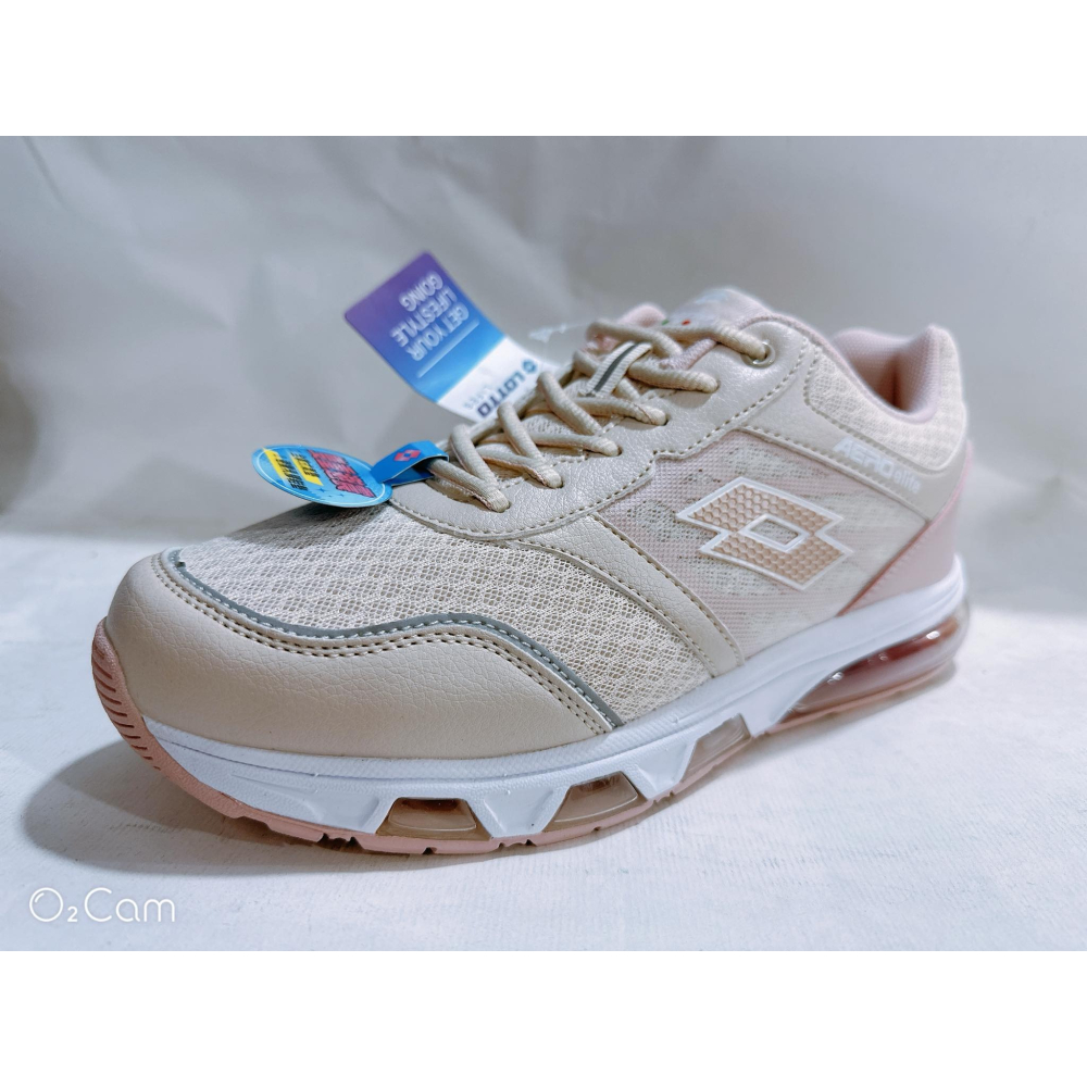 金英鞋坊2館 LOTTO樂得 女鞋 AERO elite 頂級避震 氣墊 慢跑運動鞋 7041-米粉 超低直購價590元-細節圖3