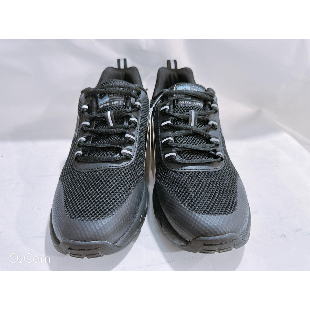 金英鞋坊2館 LOTTO樂得 男Aero Power II 加厚氣墊透氣慢跑鞋乳膠鞋墊 3890-黑 超低直購價690元-細節圖4