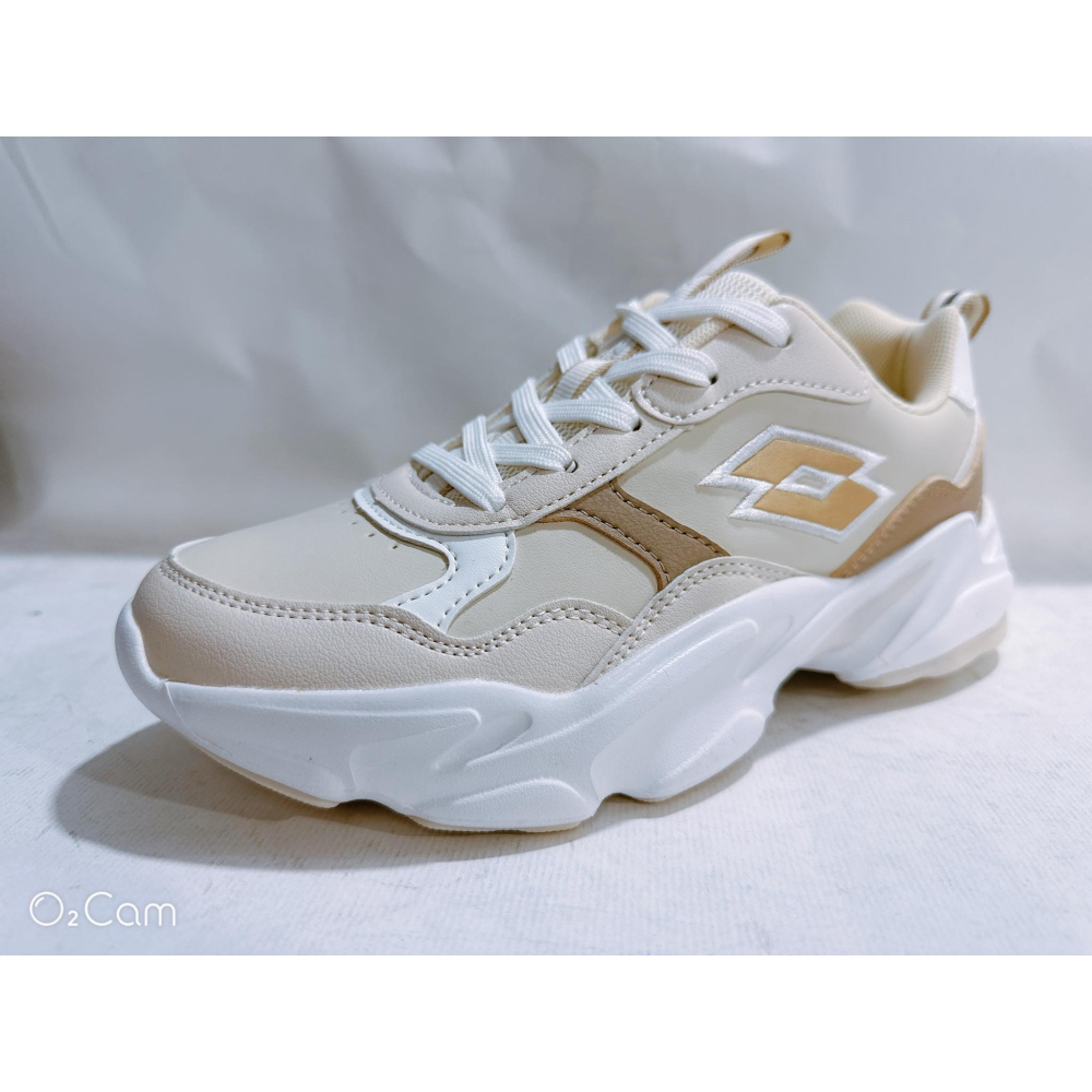 金英鞋坊2館 LOTTO樂得 女鞋 經典 復古超輕 厚底 老爹避震慢跑鞋 6791-奶茶 超低直購價490元-細節圖3