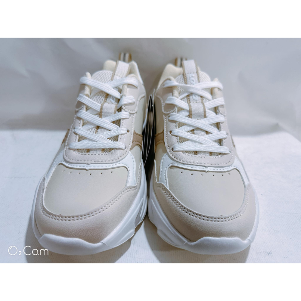 金英鞋坊2館 LOTTO樂得 女鞋 經典 復古超輕 厚底 老爹避震慢跑鞋 6791-奶茶 超低直購價490元-細節圖4