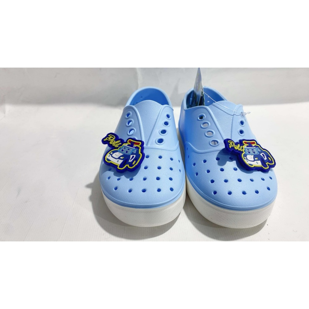 金英鞋坊2館 POLI 救援小英雄  童款防水 輕量 洞洞鞋 晴雨鞋 10616-藍 台灣製造 超低直購價190元 全新-細節圖4