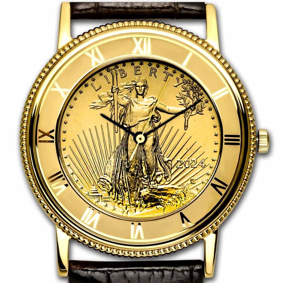 瑞士石英黃金腕錶 - 1/2盎司美國金鷹幣-細節圖2