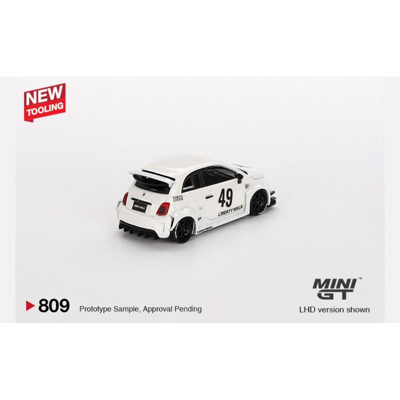 維克玩具 MINI GT 809 LB-WORKS x Abas Works ABARTH 595 Gara White-細節圖3