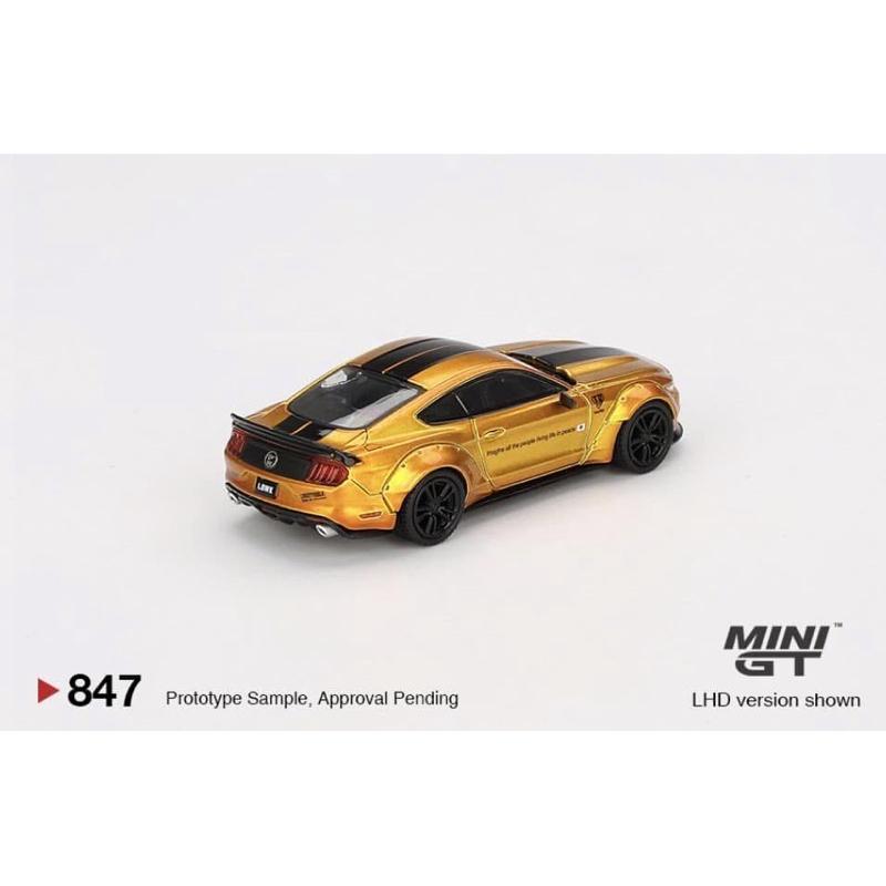 維克玩具 MINI GT 847 LB. Works Ford Mustang Gold-細節圖2