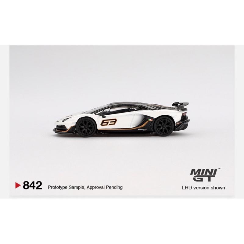 維克玩具 MINI GT 842 吊卡Lamborghini Aventador SVJ 63 Bianco Asopo-細節圖3