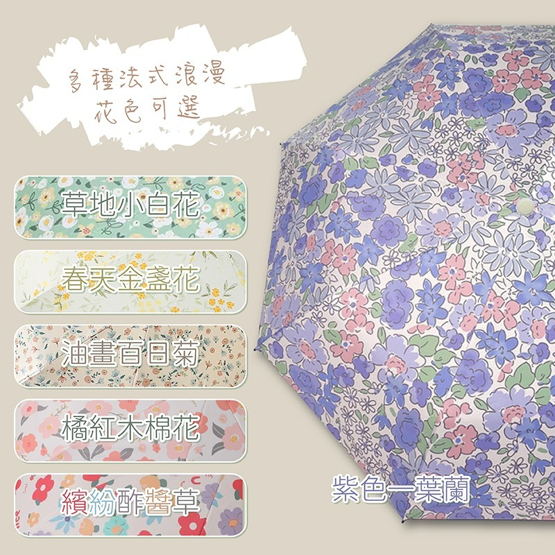 碎花陽傘 遮陽傘 陽傘 摺疊傘 折疊陽傘 摺疊陽傘 黑膠傘 晴雨傘 戶外遮陽傘 折疊雨傘 自動雨傘 折傘 防曬傘 傘-細節圖3