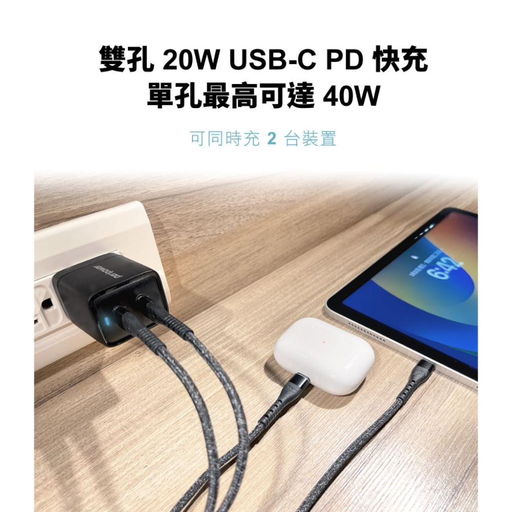 【peripower】PS-01 GaN 氮化鎵 40W 雙 USB-C PD 快速充電器-適用 iPhone 15-細節圖5