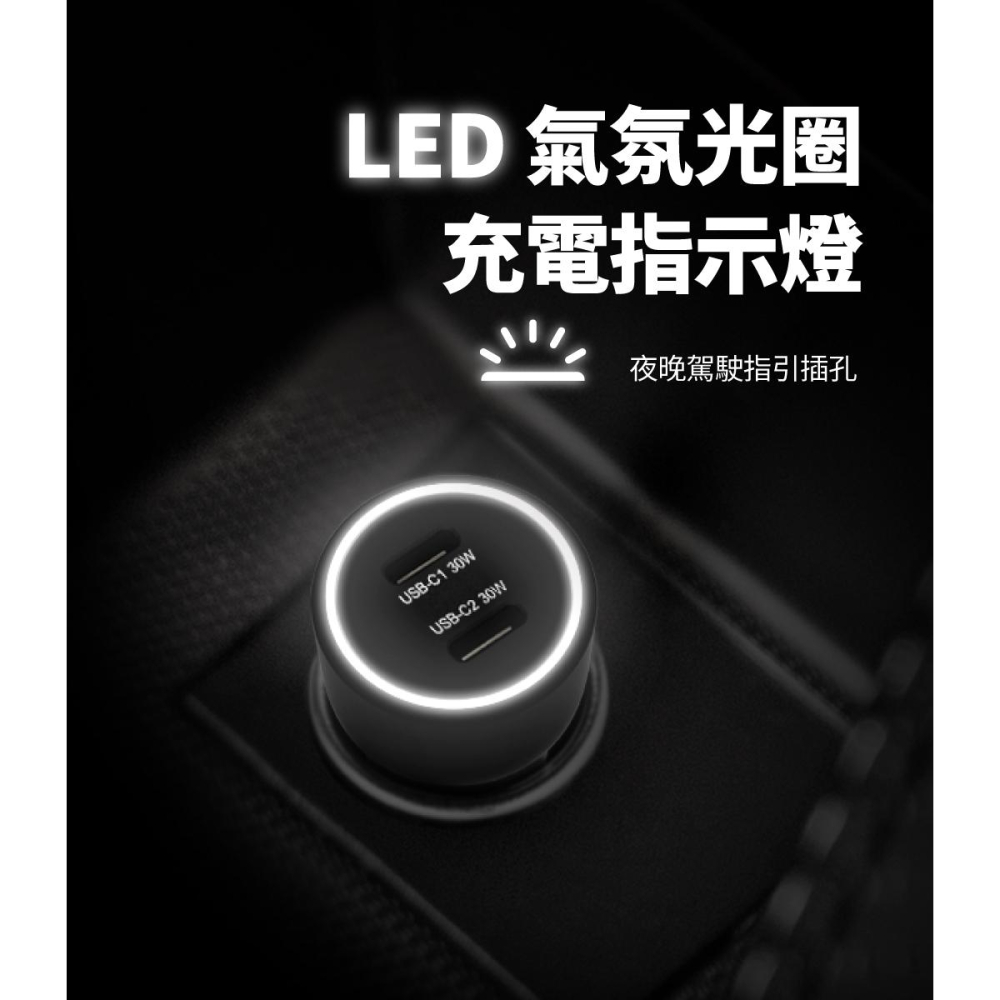 【peripower】PS-U19 極速 60W 雙 USB-C PD 車用快充-細節圖7