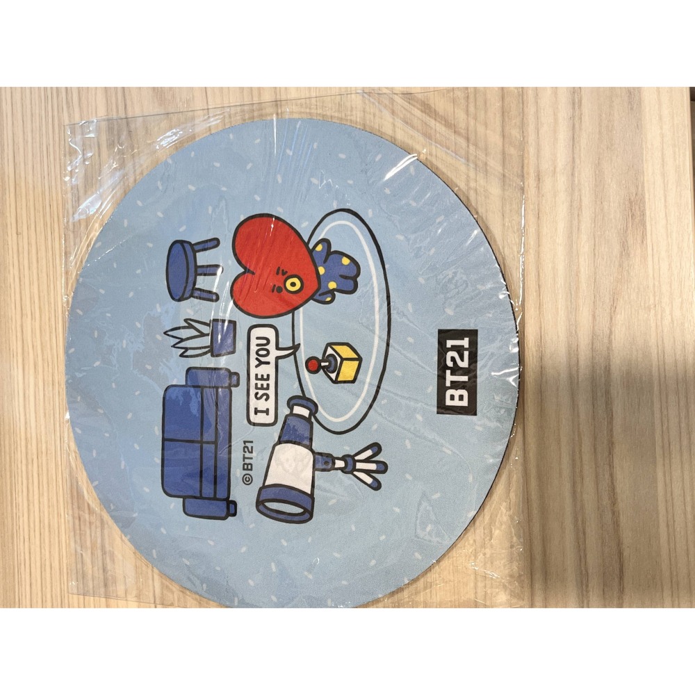 💜現貨正品💜BTS BT21 零錢包 TATA 掛繩 滑鼠墊 飲料杯套 手提杯套  收納包提袋 帆布袋-細節圖4
