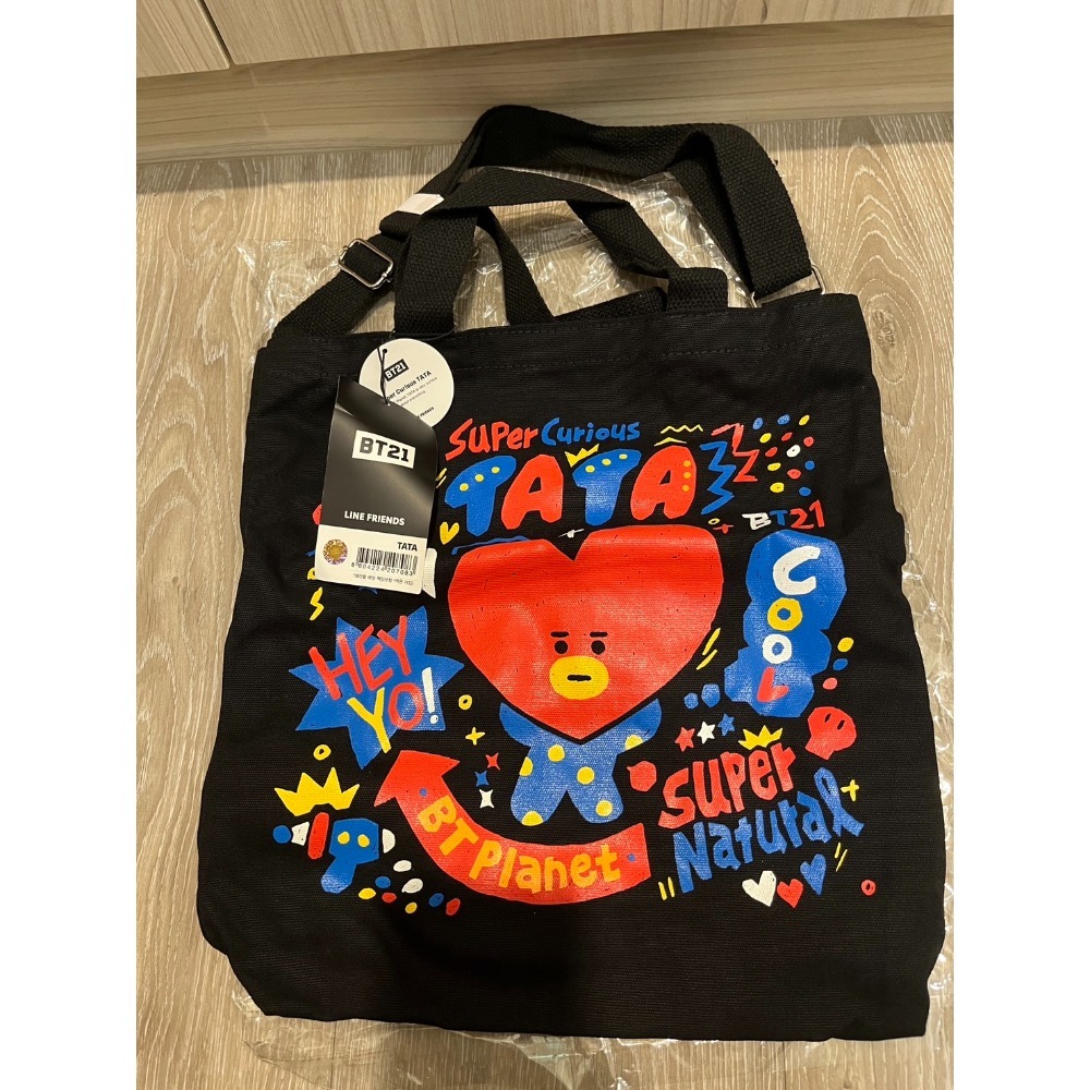💜現貨正品💜BTS BT21 零錢包 TATA 掛繩 滑鼠墊 飲料杯套 手提杯套  收納包提袋 帆布袋-規格圖6