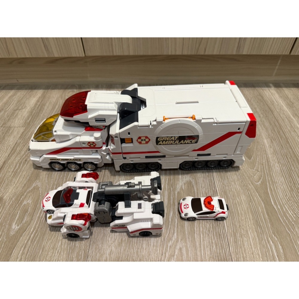 💚二手現貨💚Tomica Hyper Series 救護車基地 Great Ambulance＋救護變形機器人 無盒-細節圖8