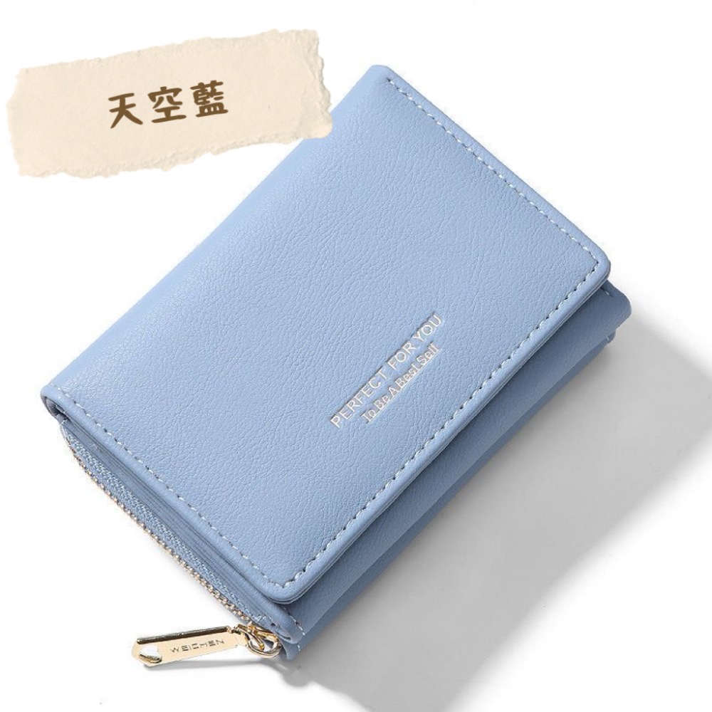 全新短款折疊拉鏈小零錢包韓版卡包-規格圖2