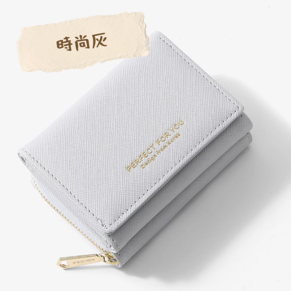 全新短款折疊拉鏈小零錢包韓版卡包-規格圖2