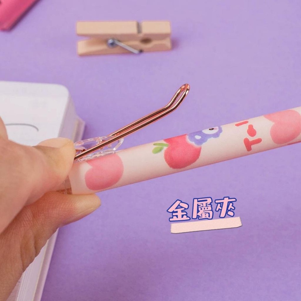 一木林-敲可愛小熊小兔軟握速乾筆中性筆6支組-黑芯0.5-細節圖6