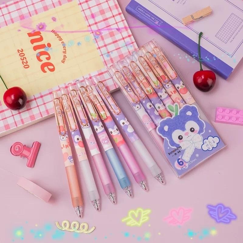 一木林-敲可愛小熊小兔軟握速乾筆中性筆6支組-黑芯0.5-細節圖8