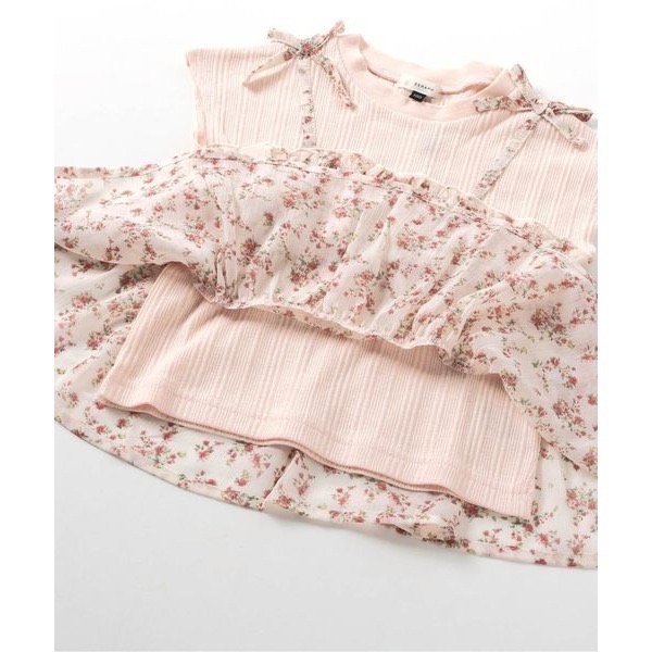 （現貨藍110/粉120）🇯🇵日本 Seraph 碎花對接薄紗上衣-細節圖4