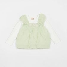 （現貨120 ）🇯🇵日本 petit main 立體薄紗花朵對接上衣-規格圖7