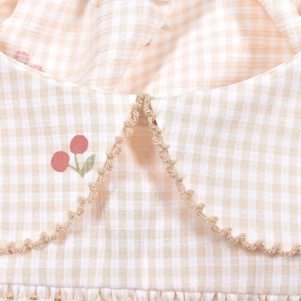 （現貨120）🇯🇵日本 SLAP SLIP 櫻桃印花格紋襯衫-細節圖2