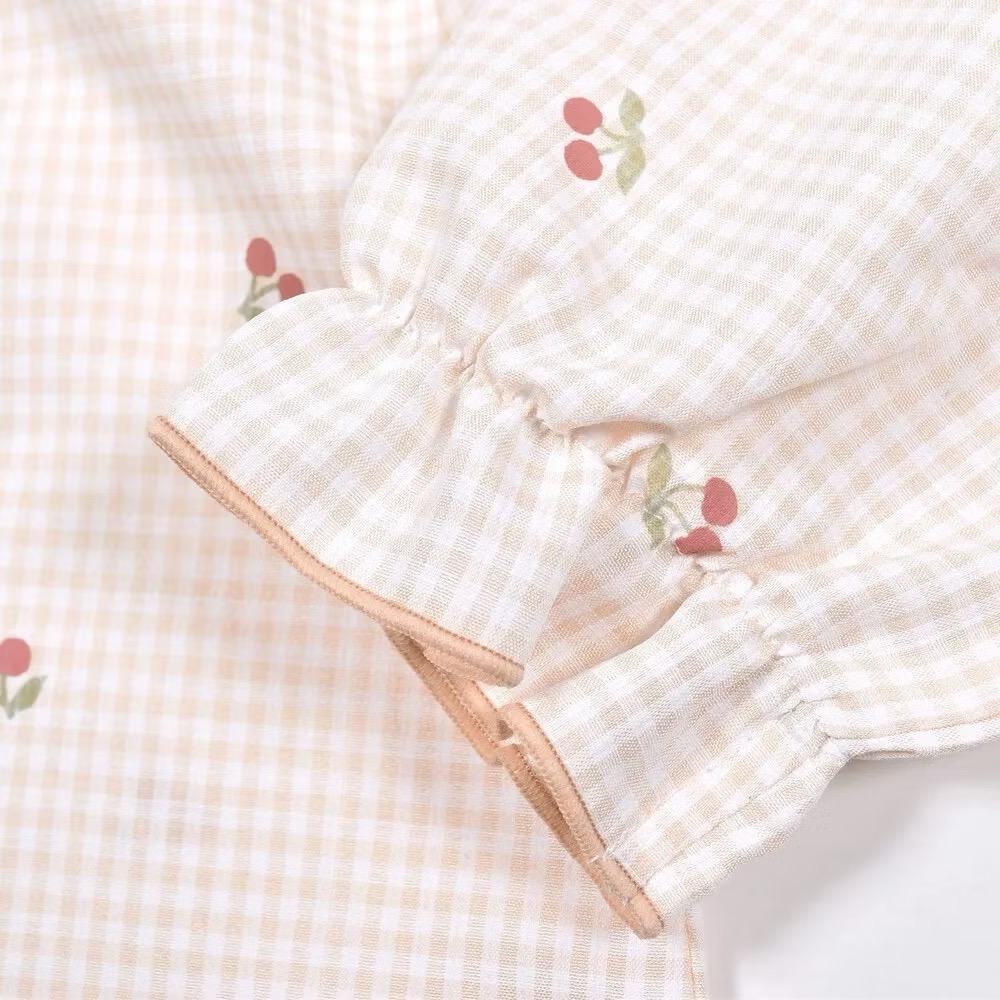 （現貨120）🇯🇵日本 SLAP SLIP 櫻桃印花格紋襯衫-細節圖3