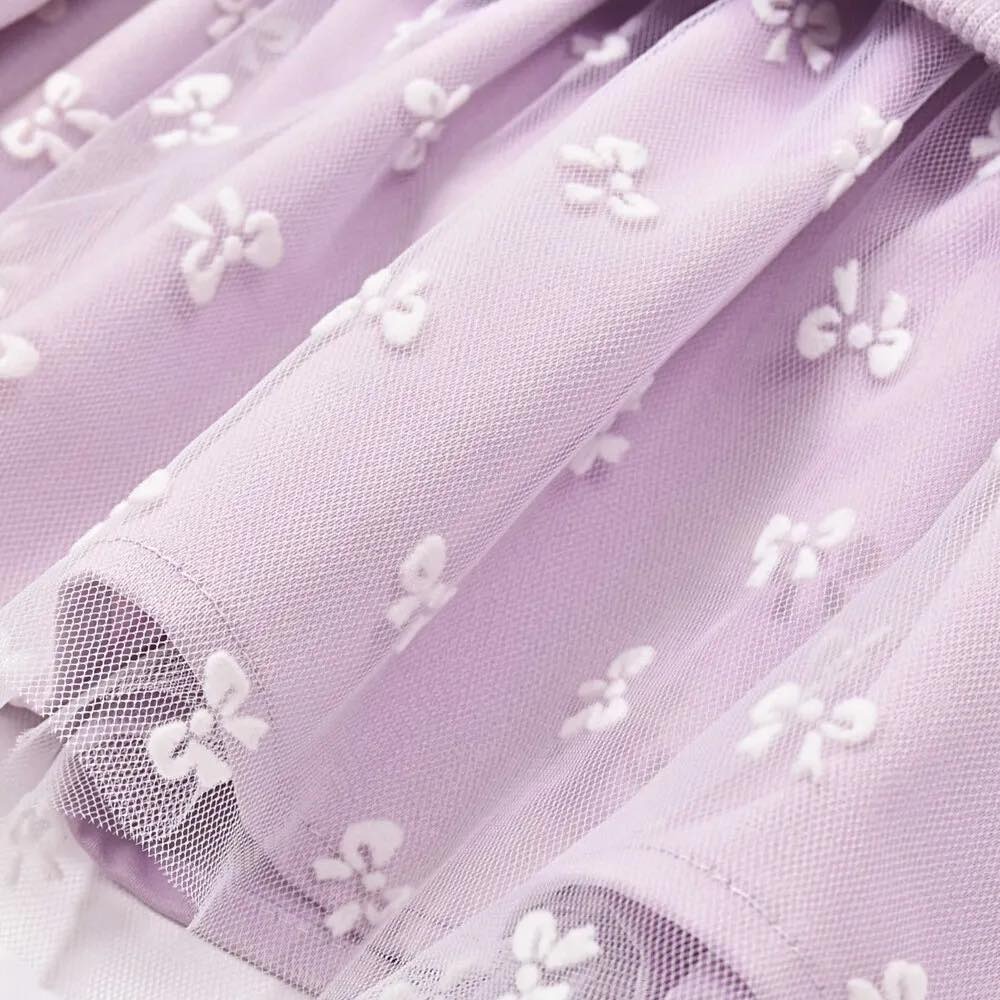 （現貨120）🇯🇵日本 slap slip 毛料蝴蝶結圖案下擺薄紗運動衫-細節圖3