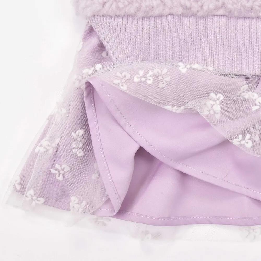 （現貨120）🇯🇵日本 slap slip 毛料蝴蝶結圖案下擺薄紗運動衫-細節圖4