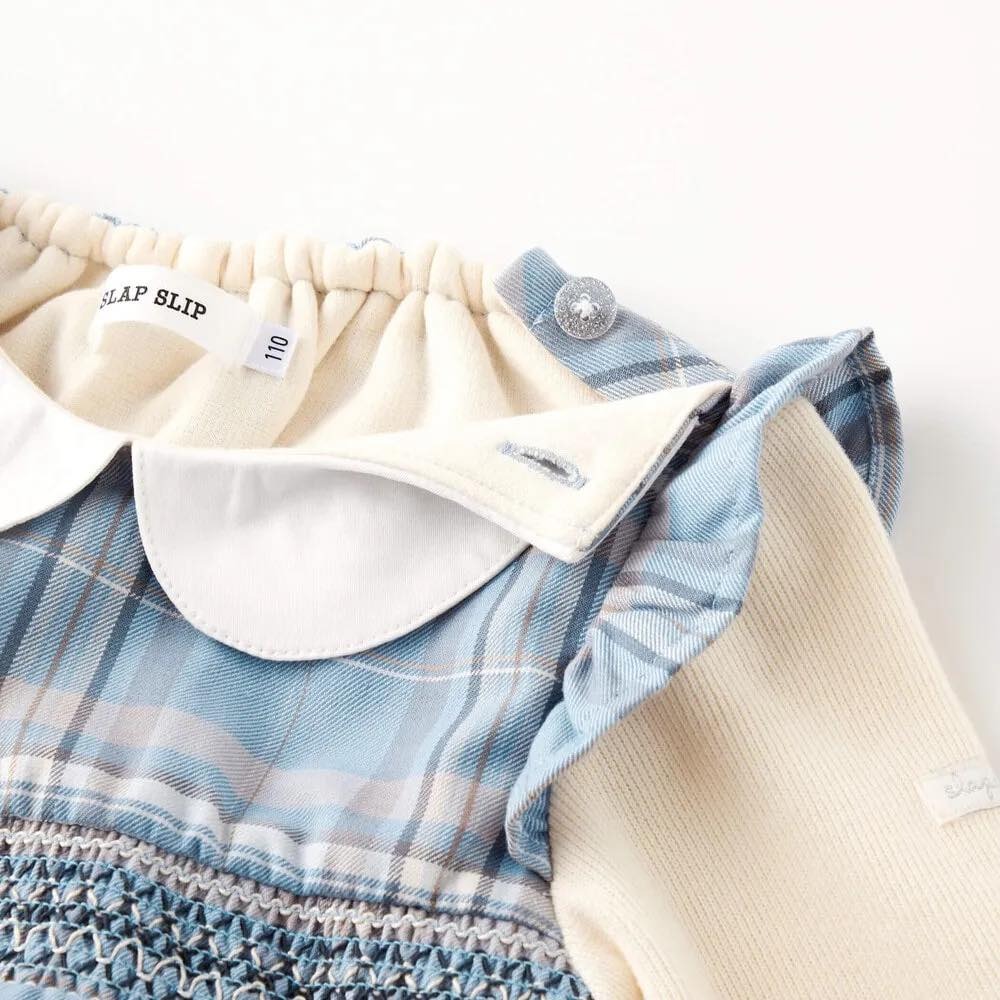 （現貨130）🇯🇵日本 slap slip 有領格紋對接上衣-細節圖3