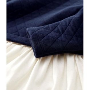 （現貨4A )🇫🇷法國 petit bateau 深藍壓紋紗裙洋裝-細節圖2