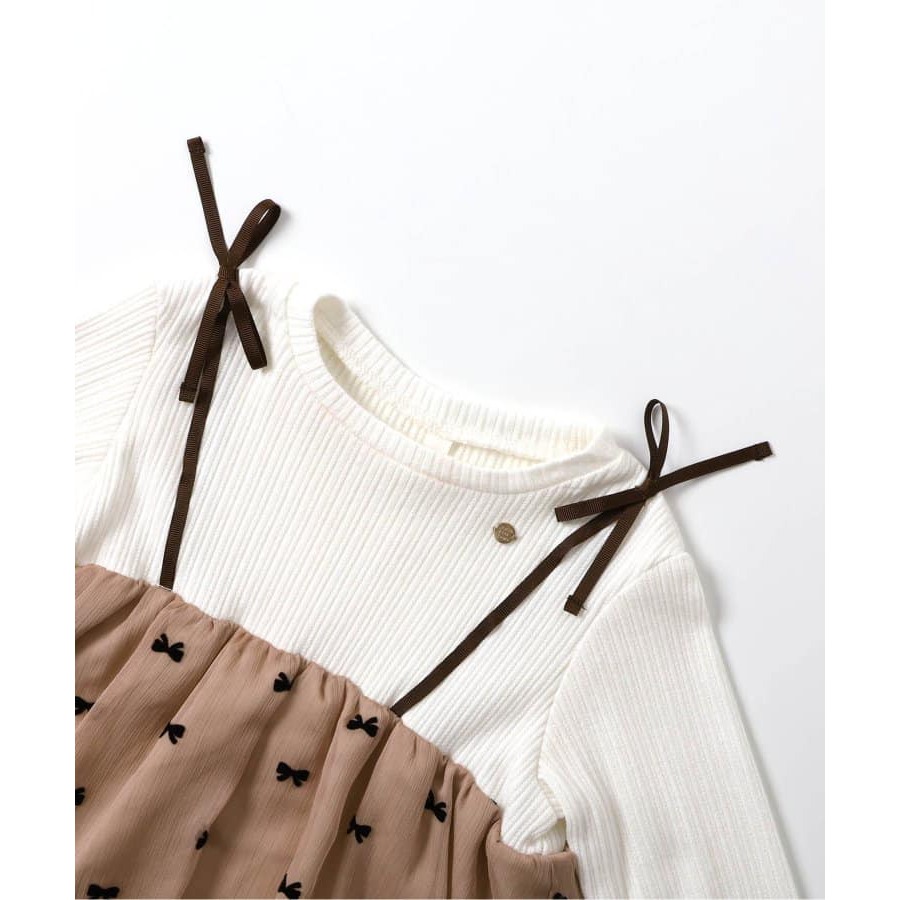 （現貨130）🇯🇵日本 apres les cours 刺繡蝴蝶結對接上衣-細節圖2