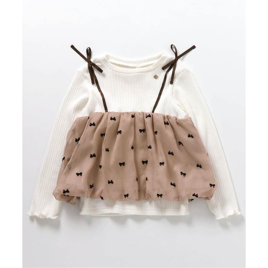 （現貨130）🇯🇵日本 apres les cours 刺繡蝴蝶結對接上衣-細節圖5