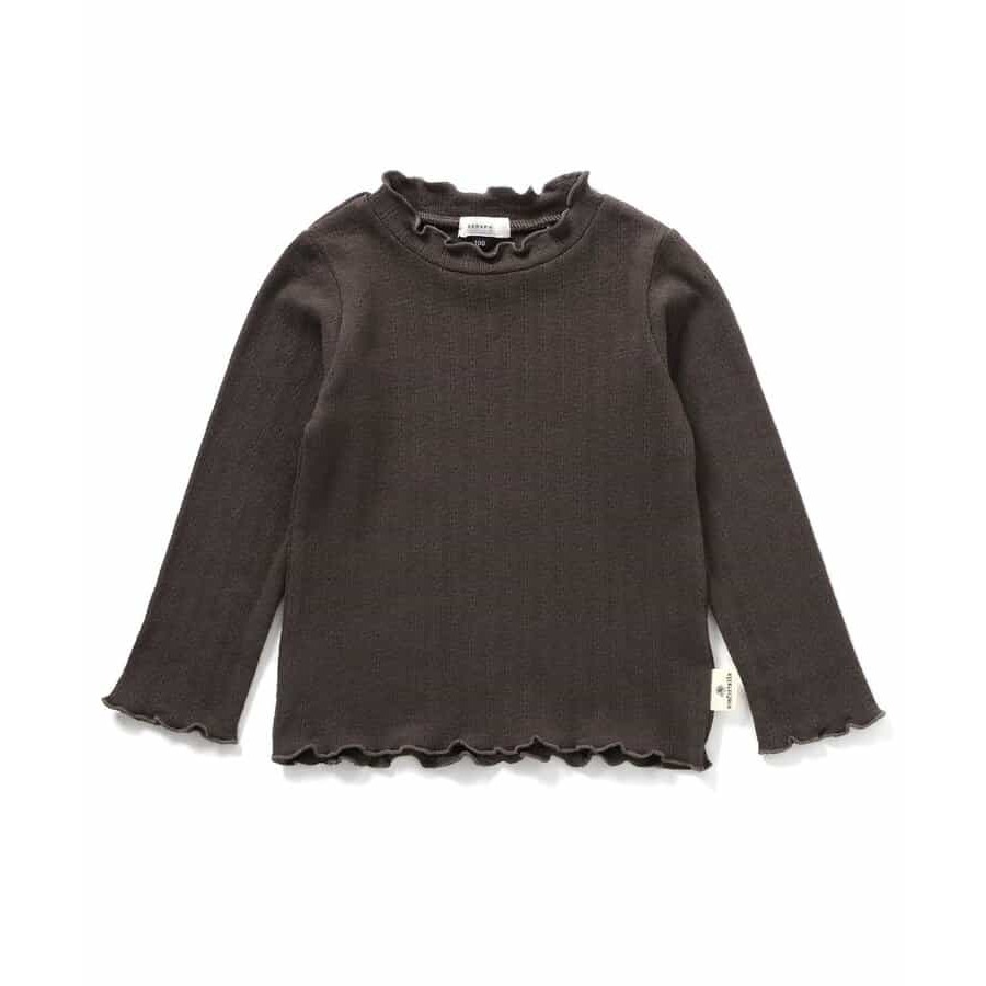 (現貨深粉130/木炭黑130)🇯🇵 Seraph 木耳邊針織長T-細節圖2