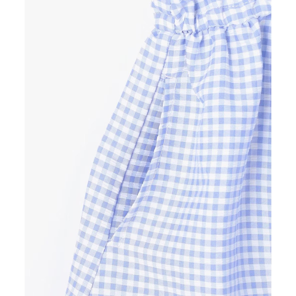 (現貨130）🇯🇵日本 any FAM 櫻桃刺繡裙襬格紋洋裝-細節圖4