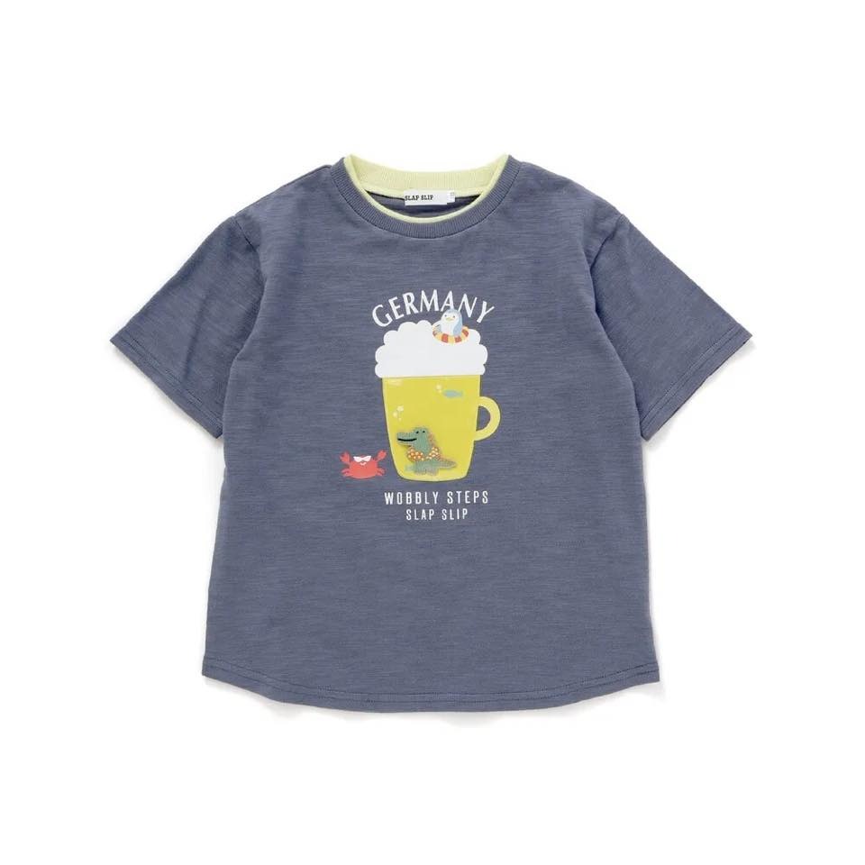 (現貨100）🇯🇵日本 Slap Slip 竹節棉歐洲花色短T-細節圖2