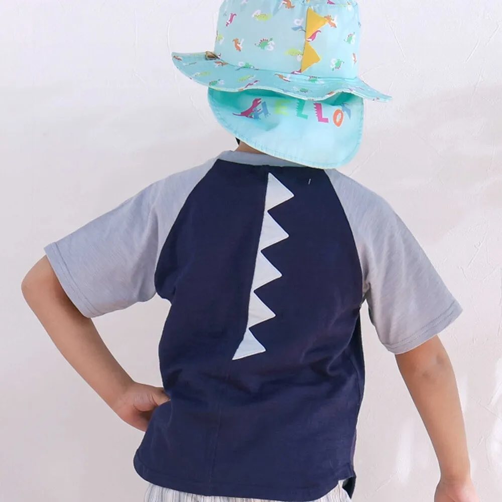 (現貨100）🇯🇵日本 Slap Slip 刺繡背部恐龍背鰭短T-細節圖2