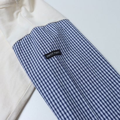 (現貨100）🇯🇵日本 petit main 拼接袖刺繡交通工具長T-細節圖2