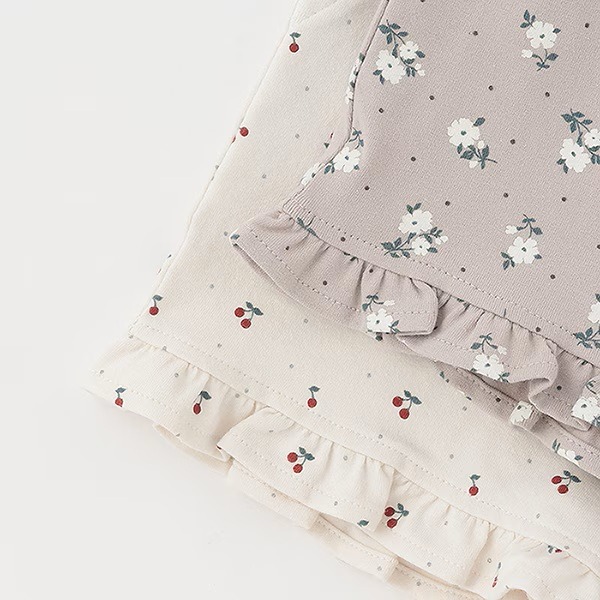 (現貨白櫻桃120）🇯🇵日本 Petit main平價系列-女童荷葉邊短褲-細節圖2