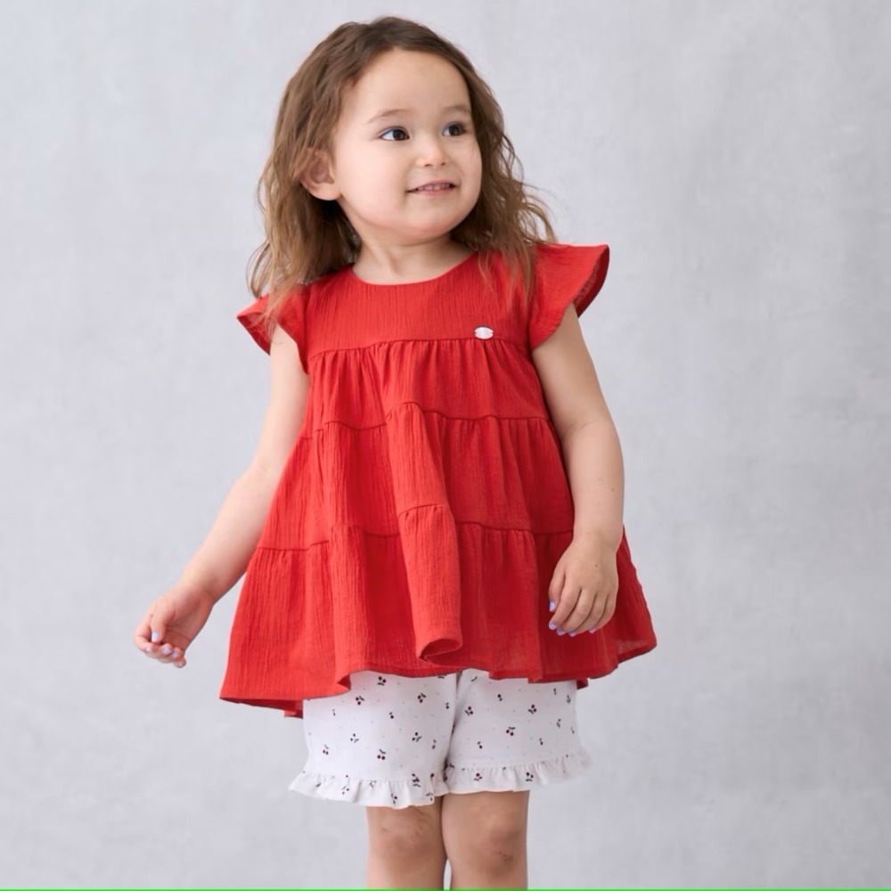 (現貨白櫻桃120）🇯🇵日本 Petit main平價系列-女童荷葉邊短褲-規格圖3