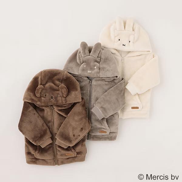 (現貨白120 / 灰90）🇯🇵日本 petit main X Miffy 毛外套-細節圖2