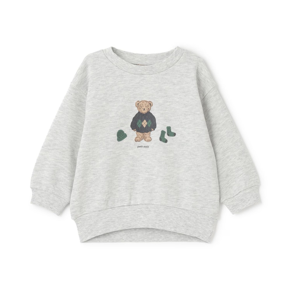 (現貨淺褐火車110 / 淺灰小熊90.110）🇯🇵日本 平價百搭男童運動衫-細節圖4