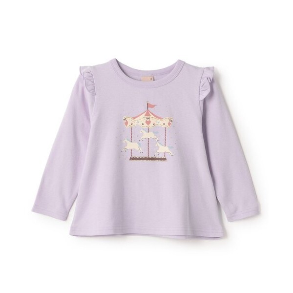 (現貨粉90 / 紫90）🇯🇵日本 petit main 平價百搭女童上衣-細節圖4