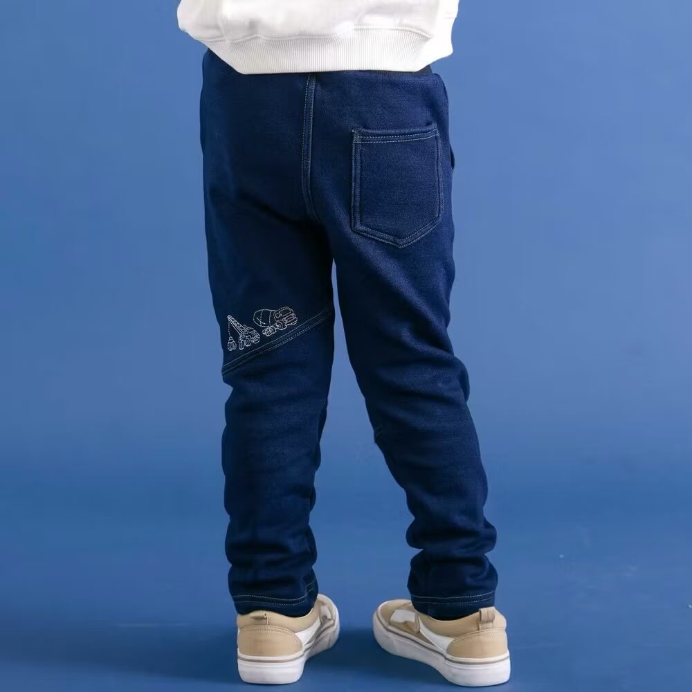 (現貨110）🇯🇵日本 slap slip 交通工具刺繡刷毛牛仔褲-細節圖2