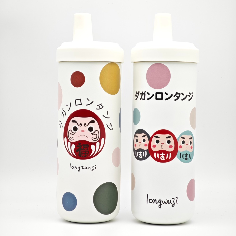 隆探吉316不銹鋼  隨行杯 吸管杯 手搖杯 飲料杯 環保杯 珍珠奶茶杯 達摩不倒翁 福神-細節圖2