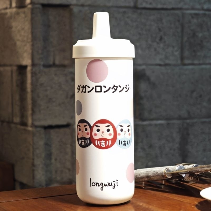 隆探吉316不銹鋼  隨行杯 吸管杯 手搖杯 飲料杯 環保杯 珍珠奶茶杯 達摩不倒翁 福神-細節圖6