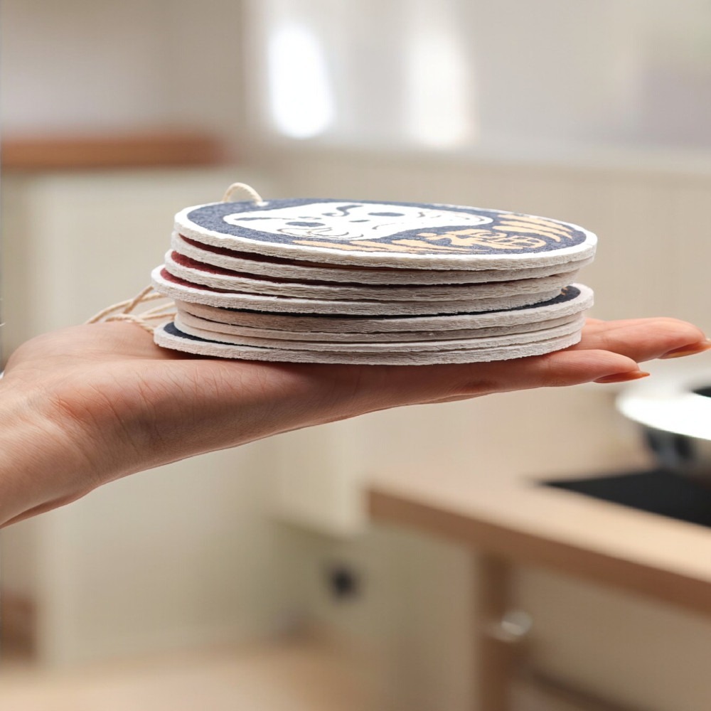 隆探吉 壓縮木漿棉 菜瓜布 抹布 洗碗 達摩不倒翁 福神-細節圖3