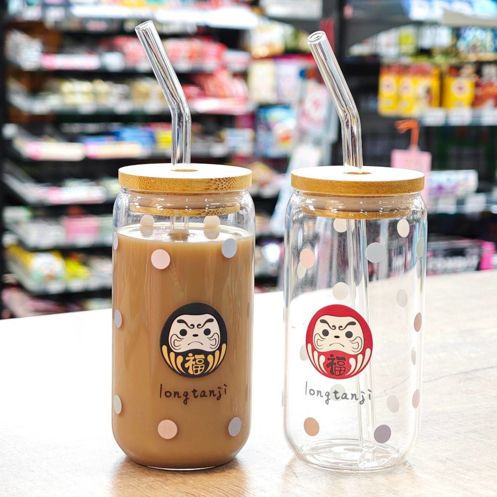 隆探吉 玻璃杯 可樂杯 吸管杯 飲料杯 達摩不倒翁 福神-細節圖7