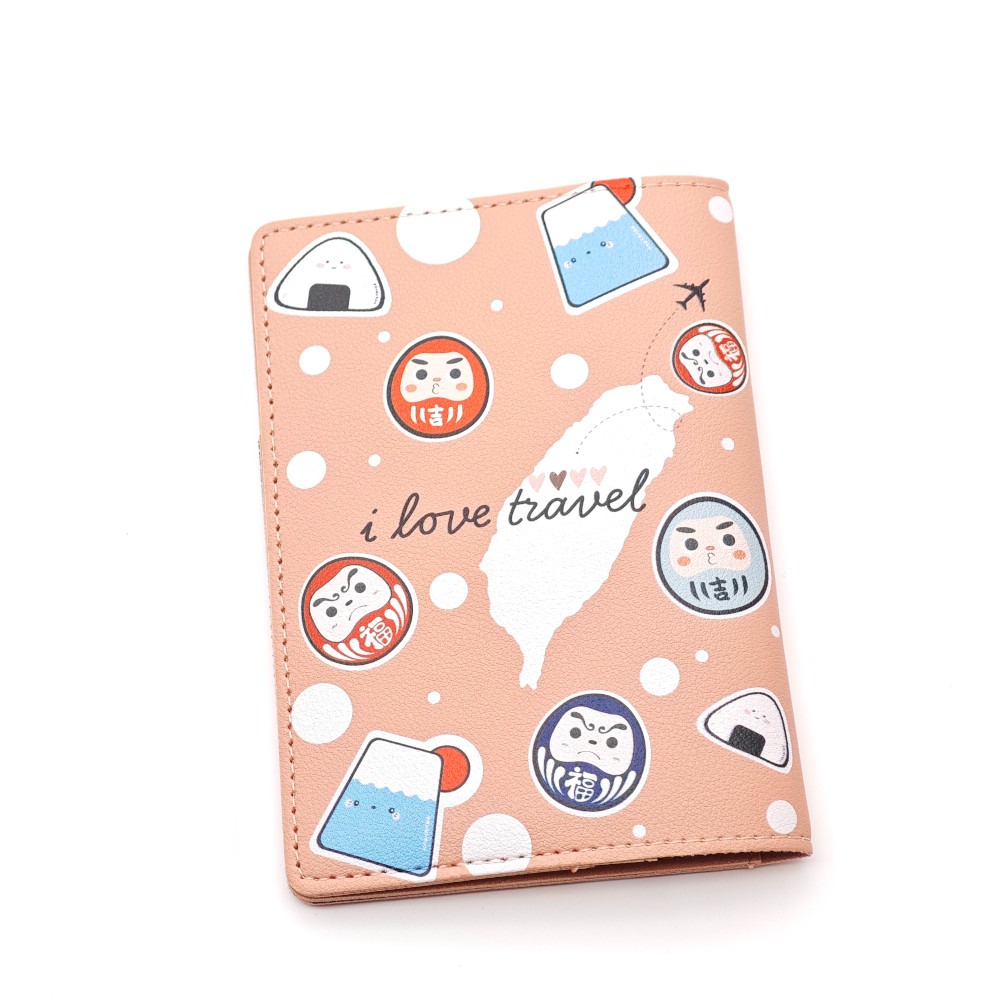 隆探吉可愛風格護照套+行李吊牌組 達摩不倒翁 福神-細節圖2