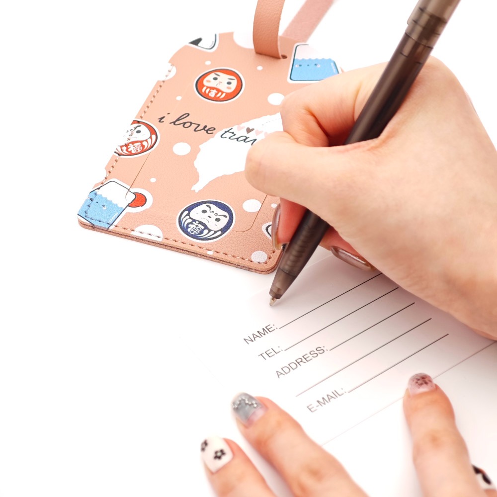 隆探吉可愛風格護照套+行李吊牌組 達摩不倒翁 福神-細節圖10