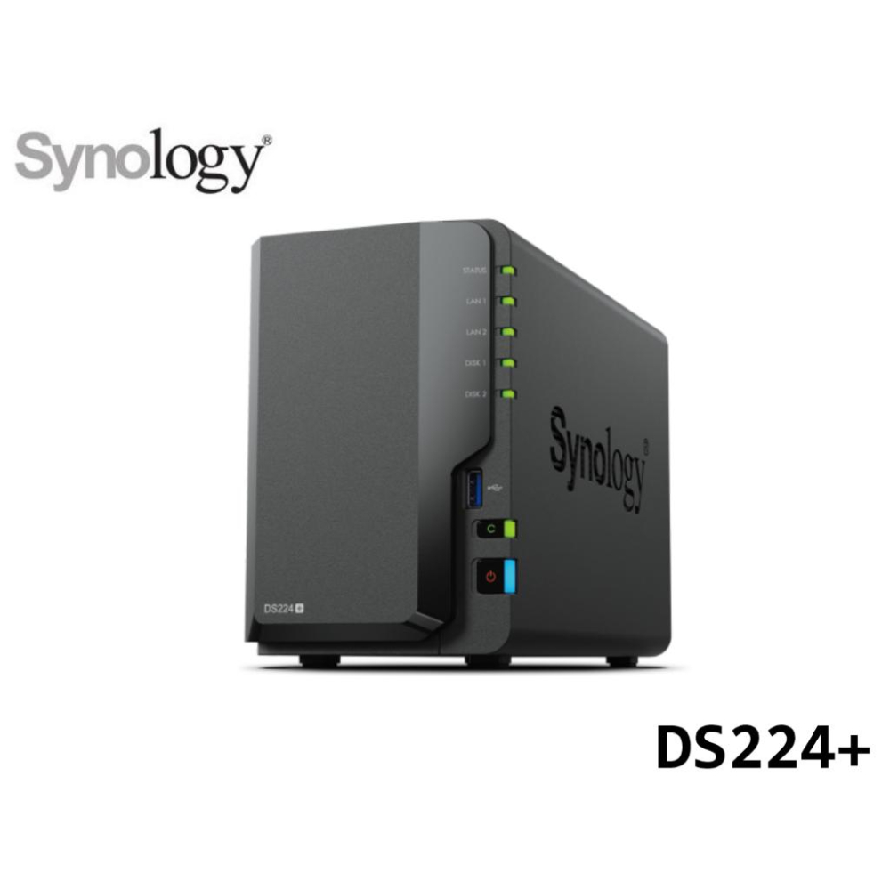 新品上市】Synology 群暉DS224+ 2Bay NAS網路儲存伺服器(取代DS220+)