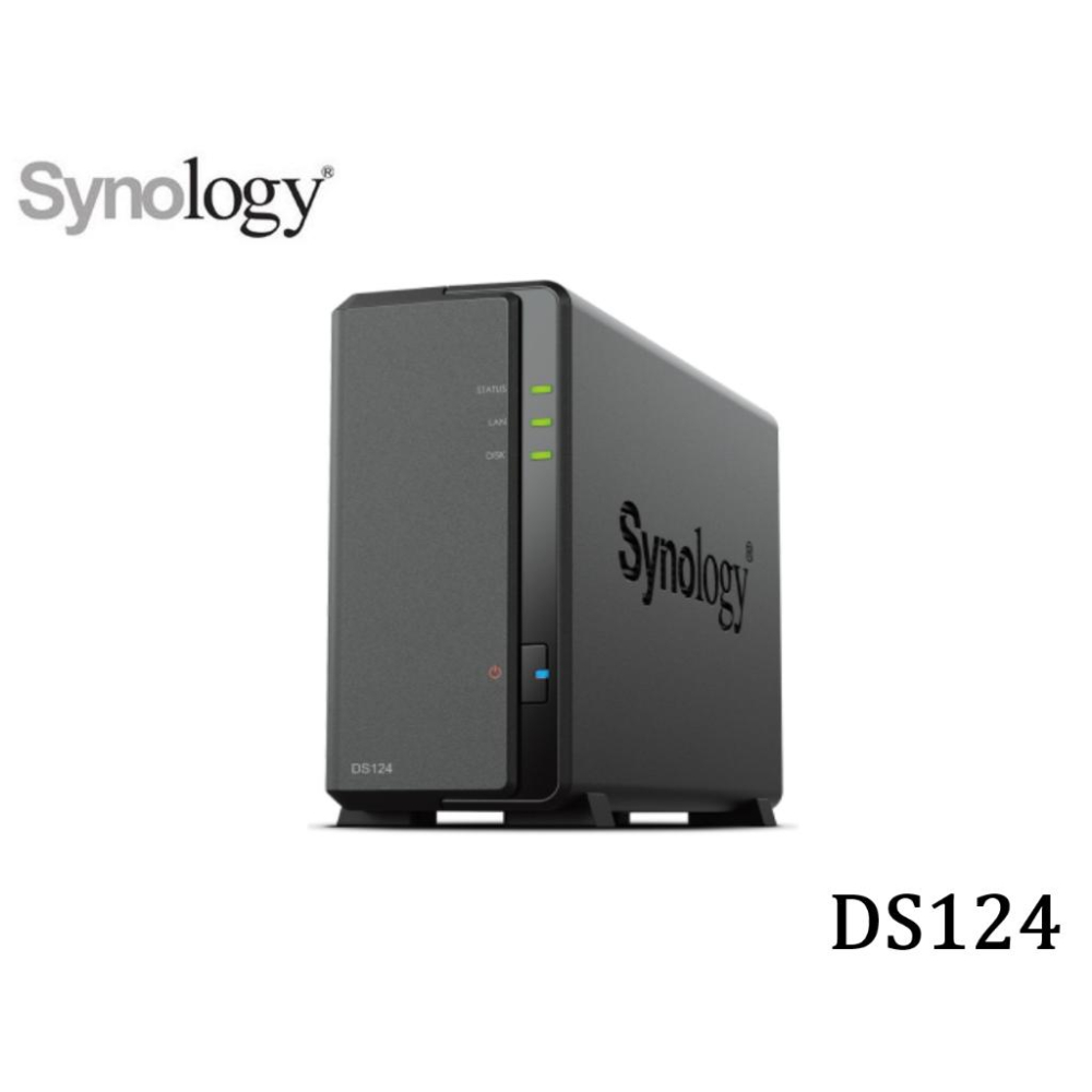 新品上市】Synology 群暉DS124 (1Bay/Realtek/1GB) NAS網路儲存伺服器