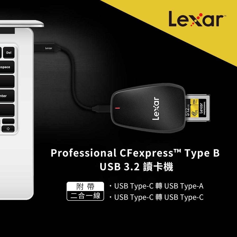 【含稅公司貨】Lexar 雷克沙 CFexpress TypeB USB3.2 Gen2x2 高速讀卡機 LRW550U-細節圖2